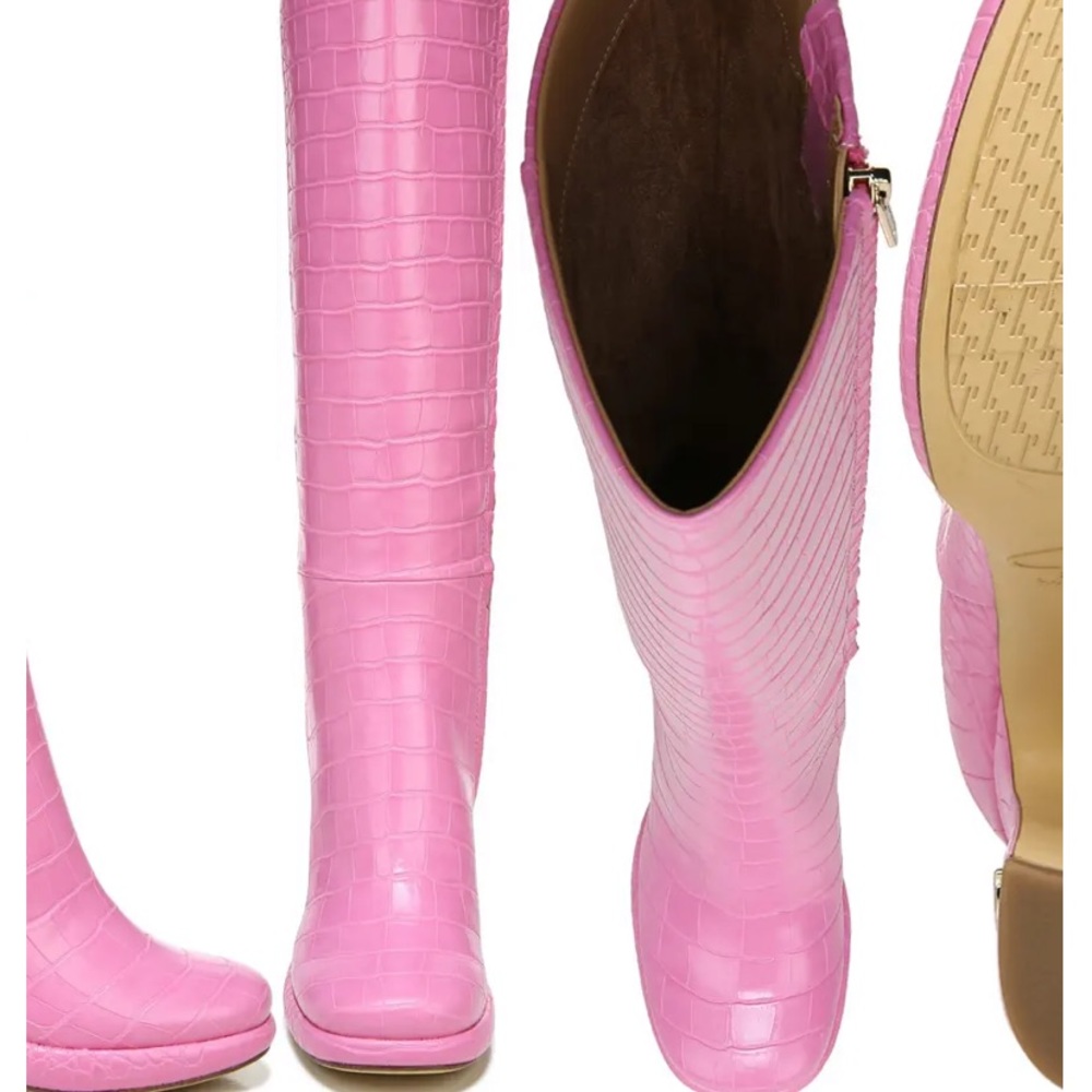 Croc-Embossed Knee-High Boots - Picture 15 of 15